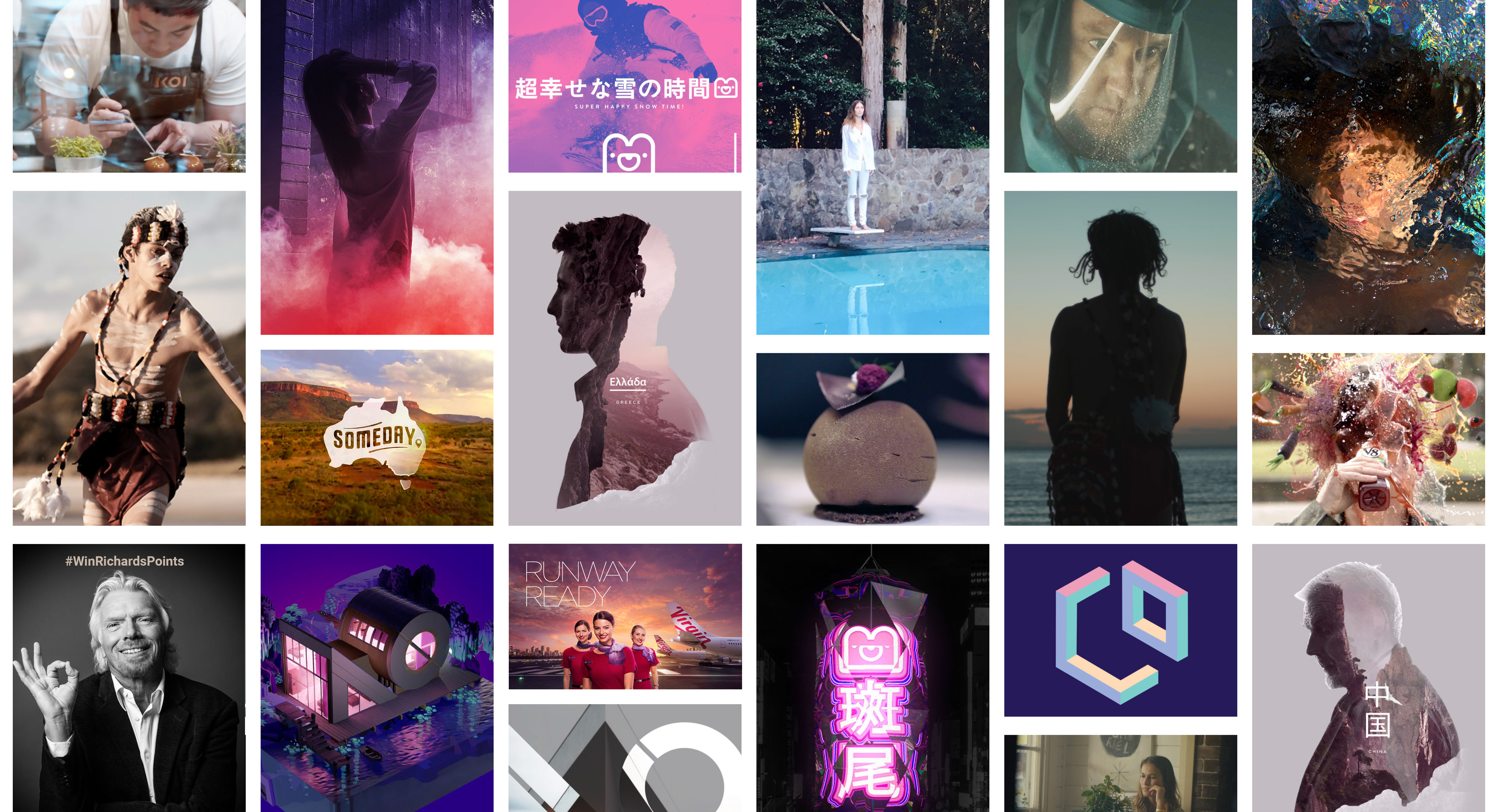 A montage of Nice Wolf's brand and campaign work