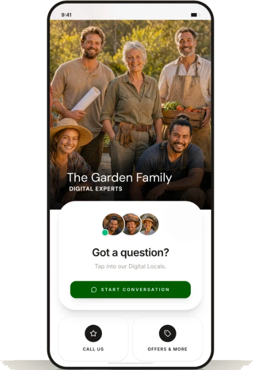 Phone showing a Digital Expert conversation